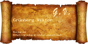 Grünberg Viktor névjegykártya